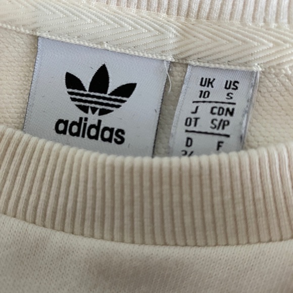Cream Adidas Crop Sweatshirt - Picture 5 of 5